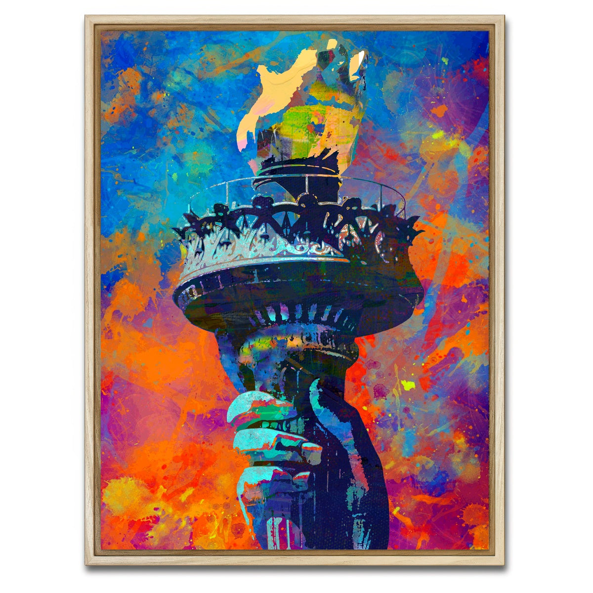 AUTO-MOCKUP WHITE | Liberty Torch | 1 Piece | Natural Framed Canvas | group=3x4