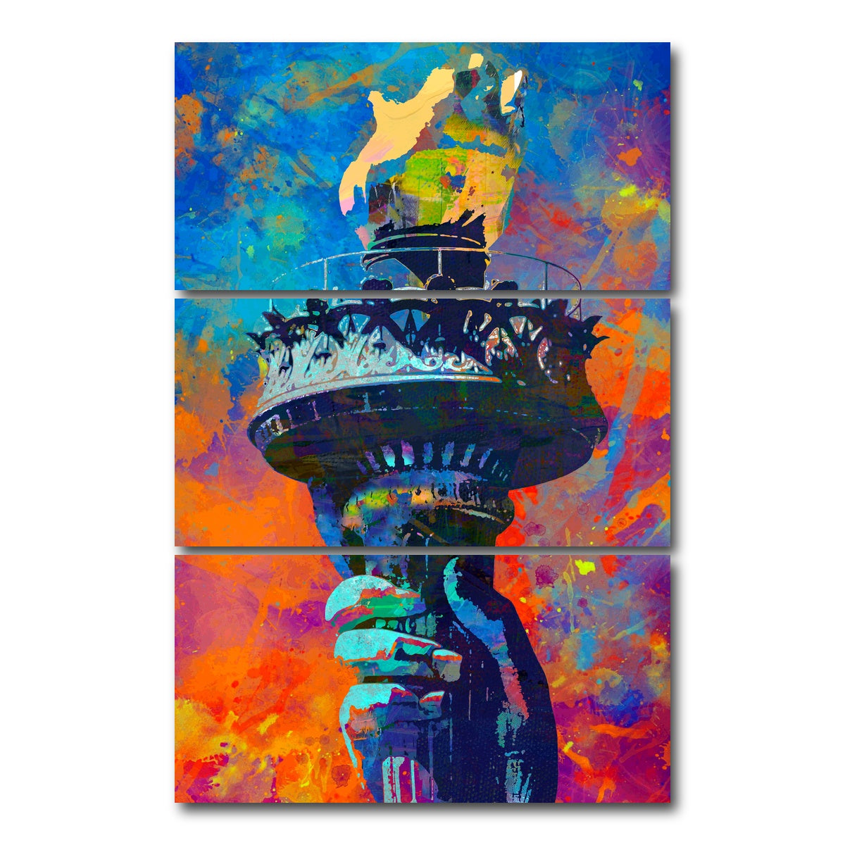 AUTO-MOCKUP WHITE | Liberty Torch | 3 Piece | Gallery Wrap Canvas | group=12x24_stacked