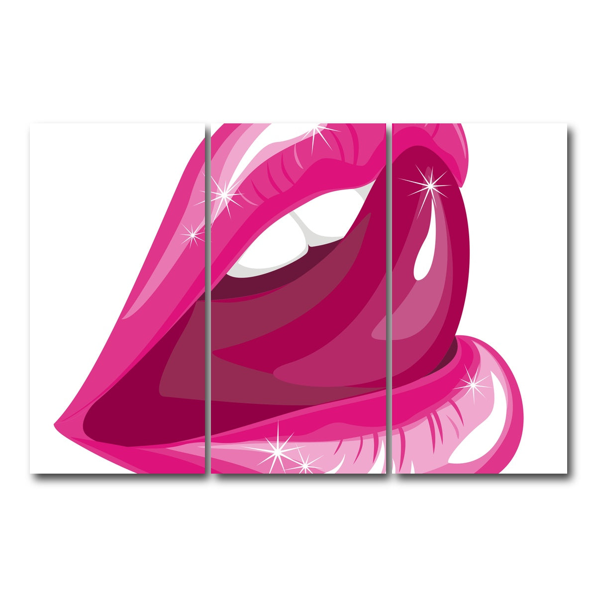 AUTO-MOCKUP WHITE | Lick Lips | 3 Piece | Gallery Wrap Canvas | group=12x24