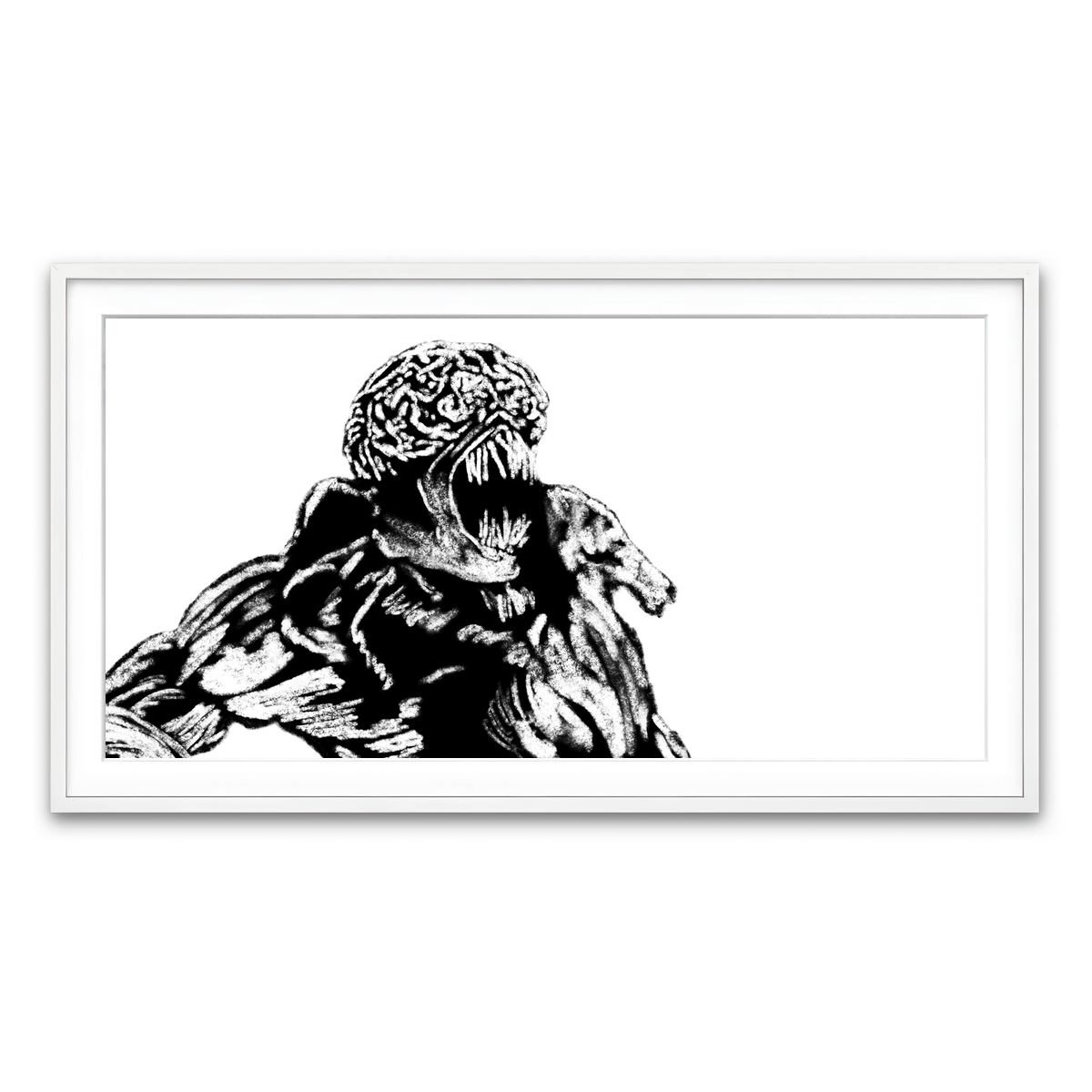 Framed Print 2x1 White