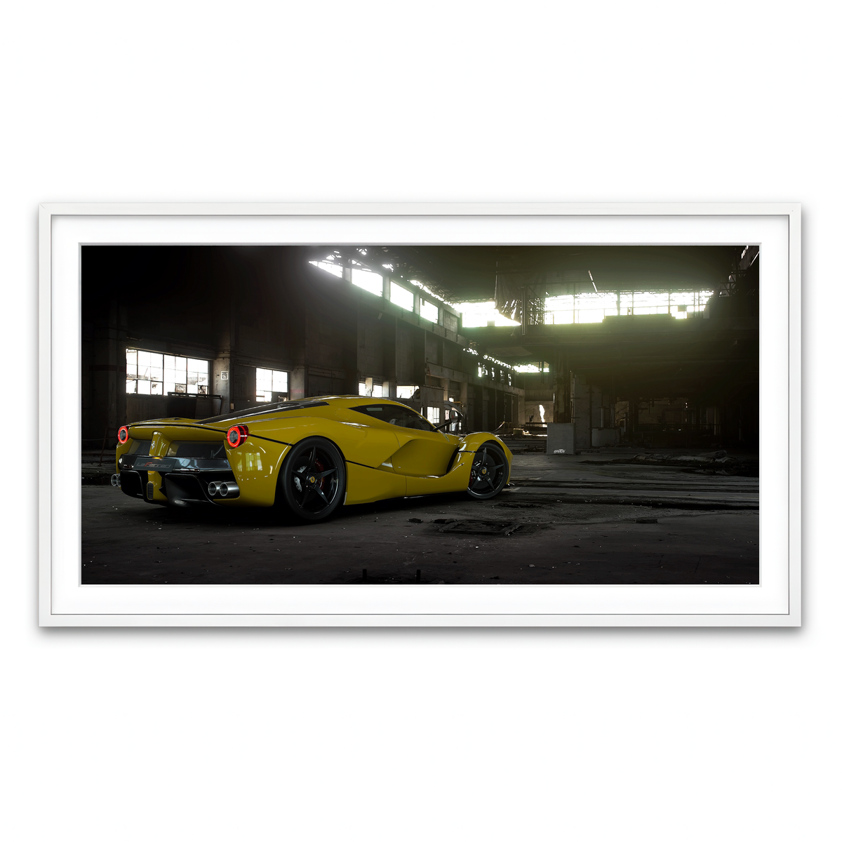 Framed Print 2x1 White