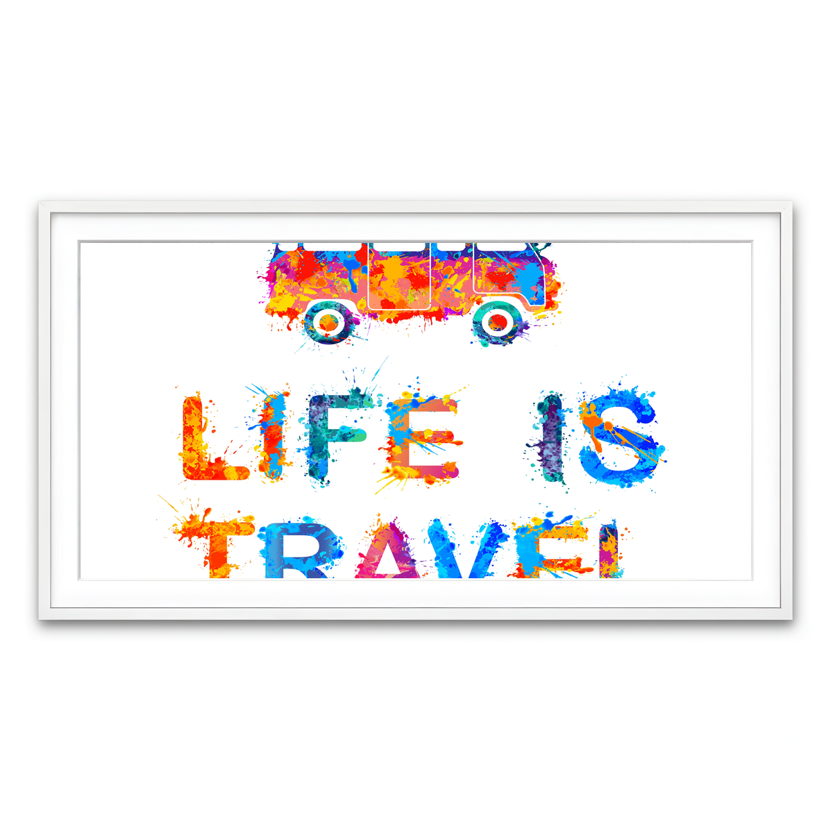 Framed Print 2x1 White