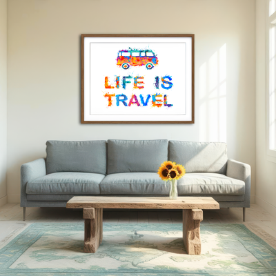 AUTO-MOCKUP ROOM | Life is Travel Wall Art