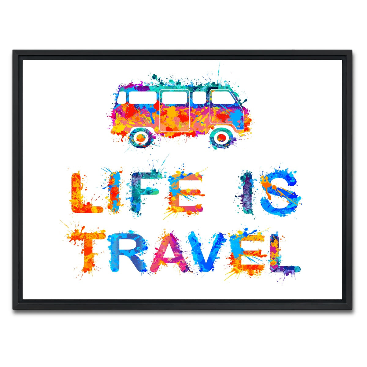 AUTO-MOCKUP WHITE | Life is Travel | 1 Piece | Black Framed Canvas | group=4x3