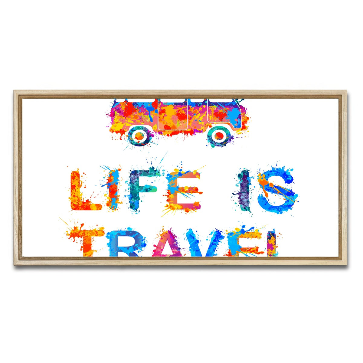 AUTO-MOCKUP WHITE | Life is Travel | 1 Piece | Natural Framed Canvas | group=2x1
