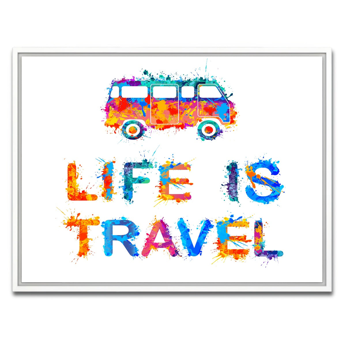 AUTO-MOCKUP WHITE | Life is Travel | 1 Piece | White Framed Canvas | group=4x3