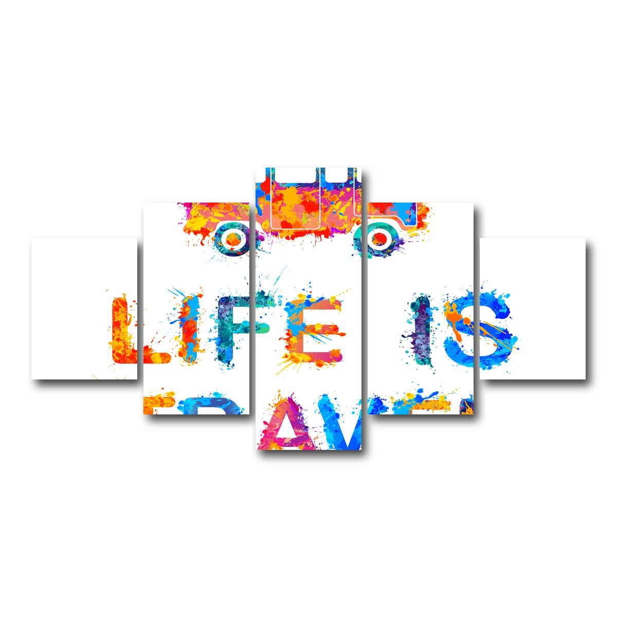 AUTO-MOCKUP WHITE | Life is Travel | 5 Piece | Gallery Wrap Canvas | group=5_short