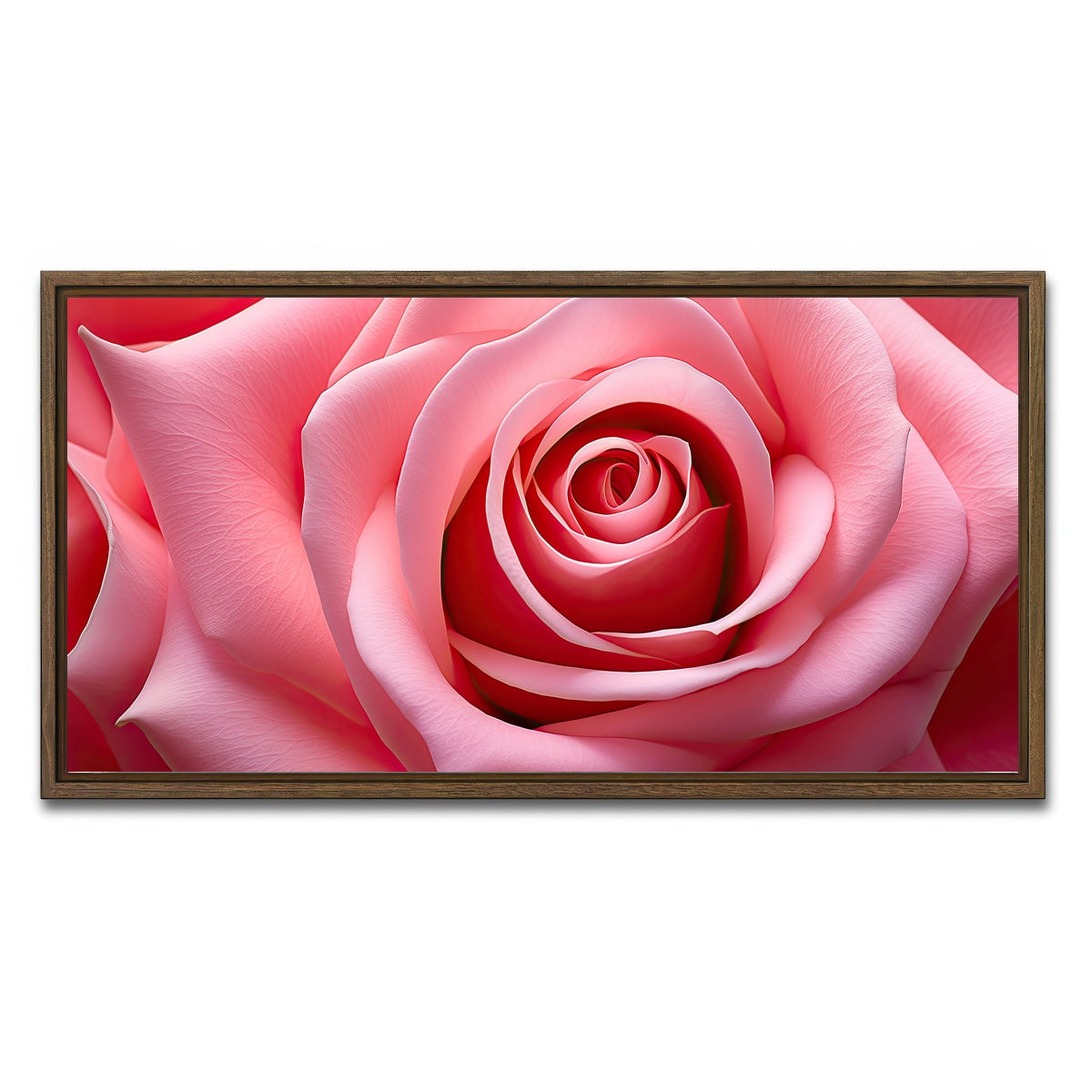 AUTO-MOCKUP WHITE | Light Pink Rose | 1 Piece | Walnut Framed Canvas | group=2x1