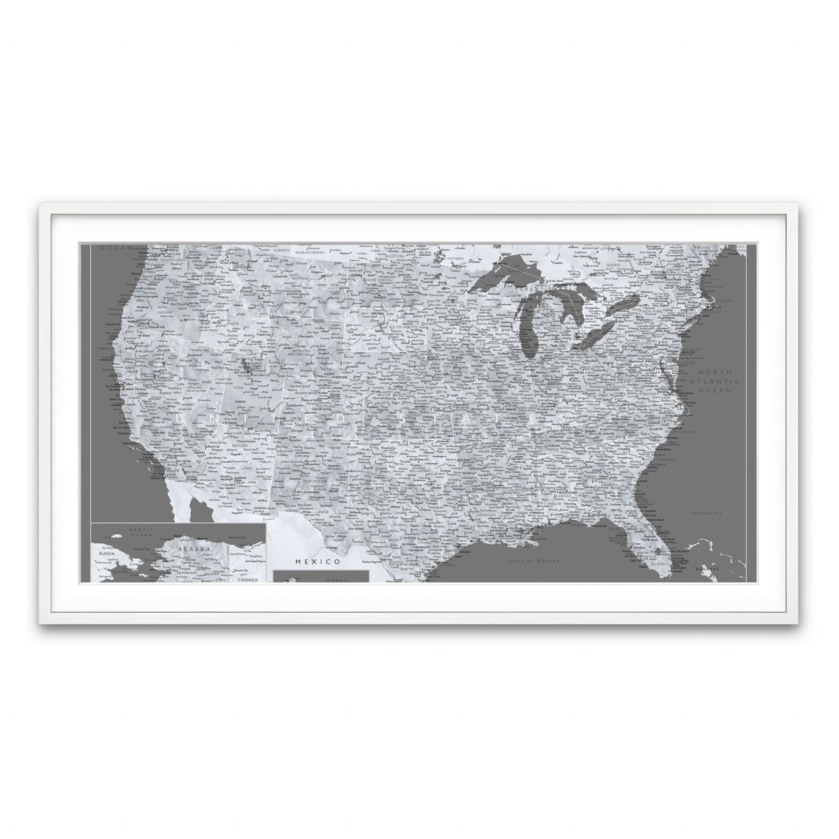 Framed Print 2x1 White