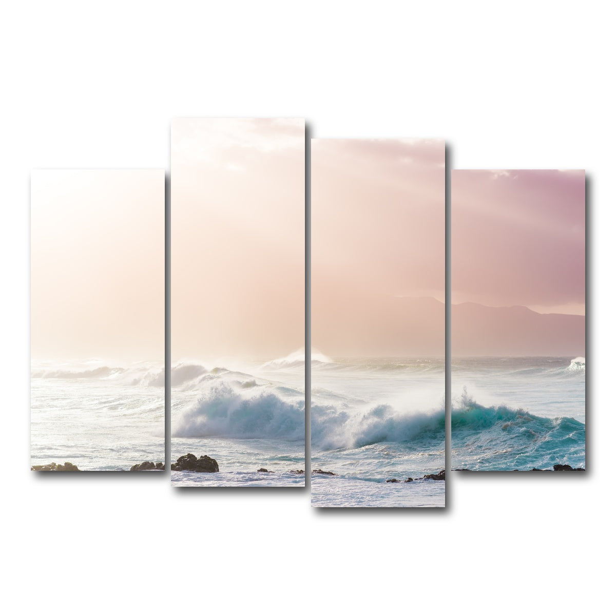 AUTO-MOCKUP WHITE | Light Waves | 4 Piece | Gallery Wrap Canvas | group=4_normal