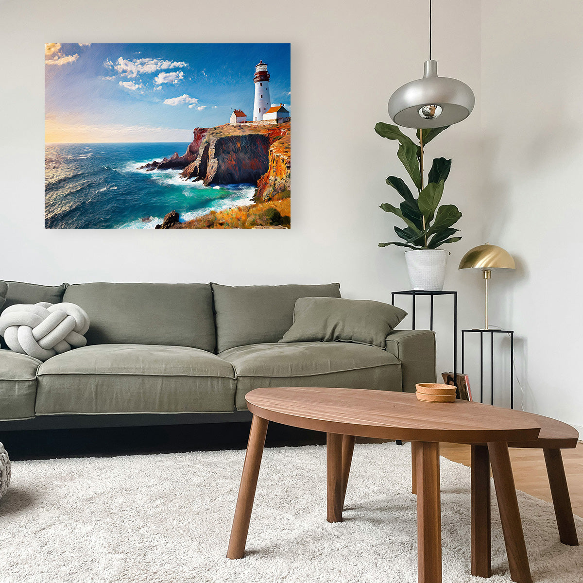 Lighthouse on the Cliffs Wall Art