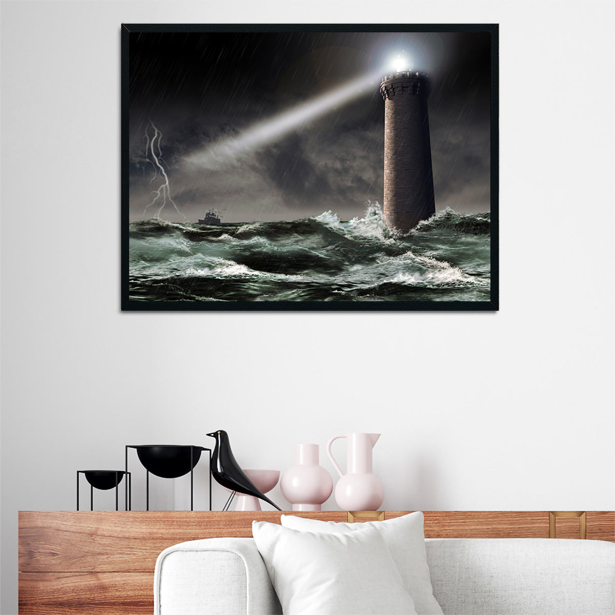 Lighthouse Lightning Wall Art