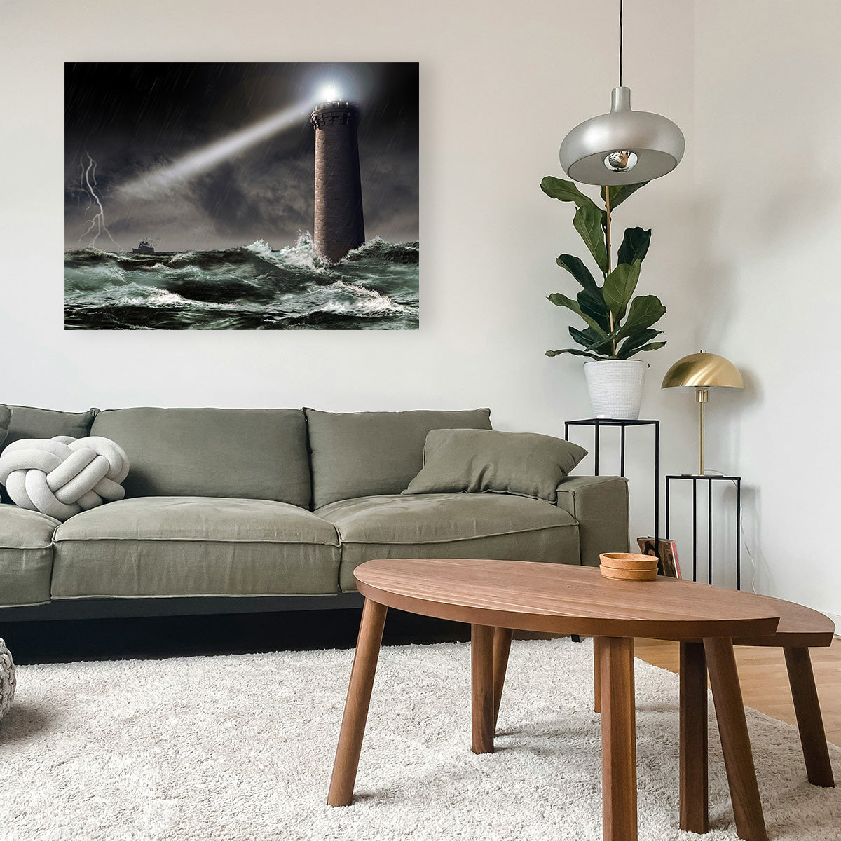 Lighthouse Lightning Wall Art