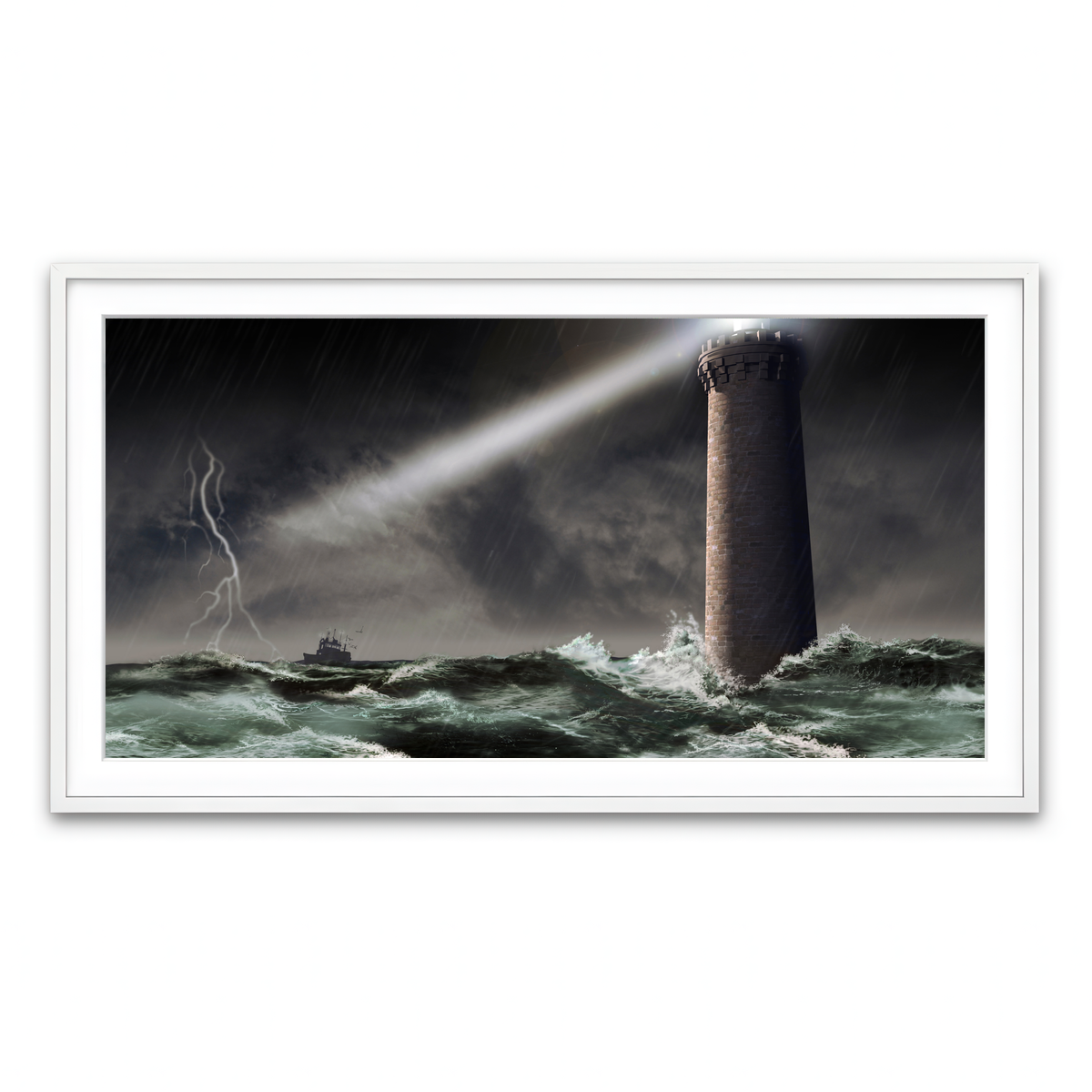 Framed Print 2x1 White