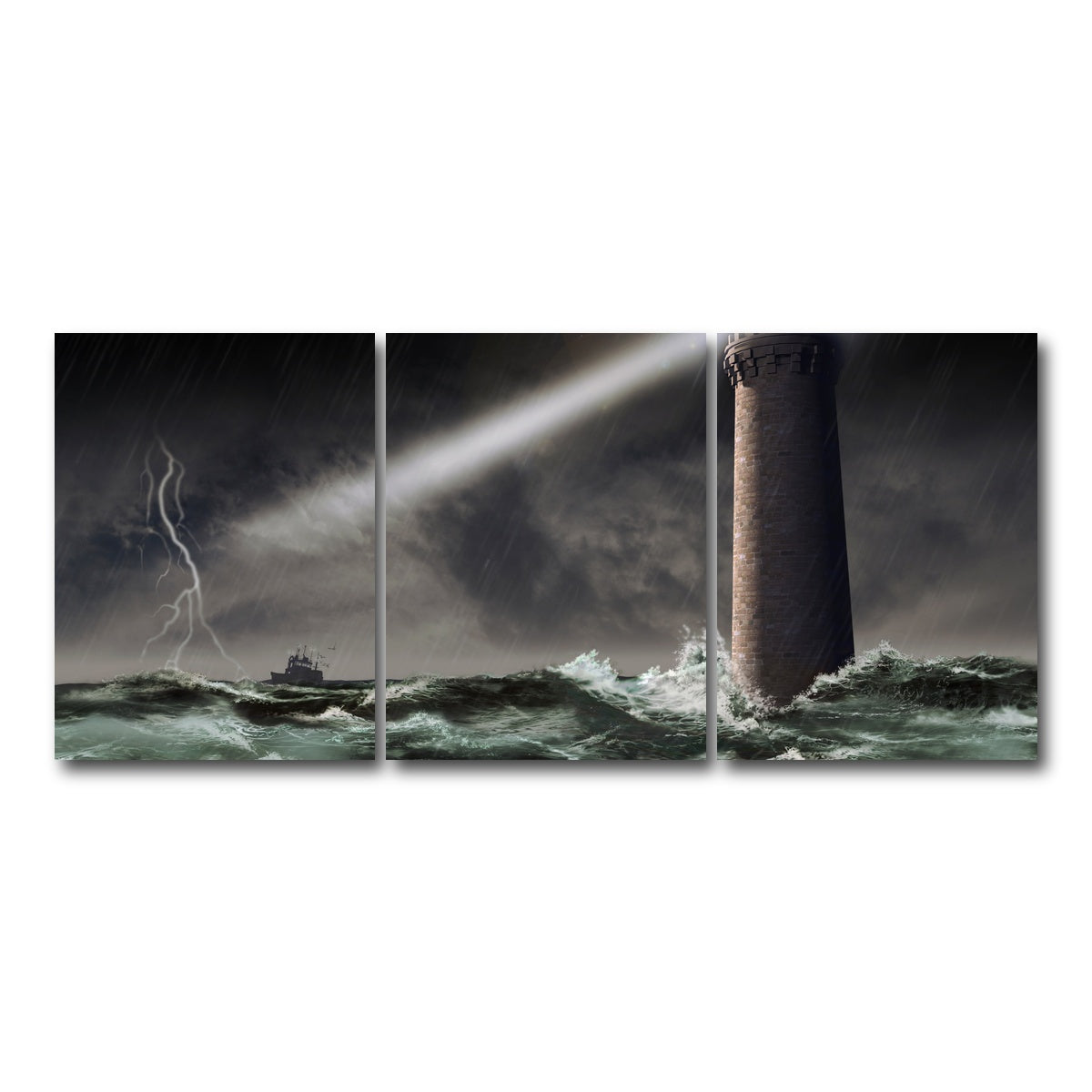 AUTO-MOCKUP WHITE | Lighthouse Lightning | 3 Piece | Gallery Wrap Canvas | group=18x24