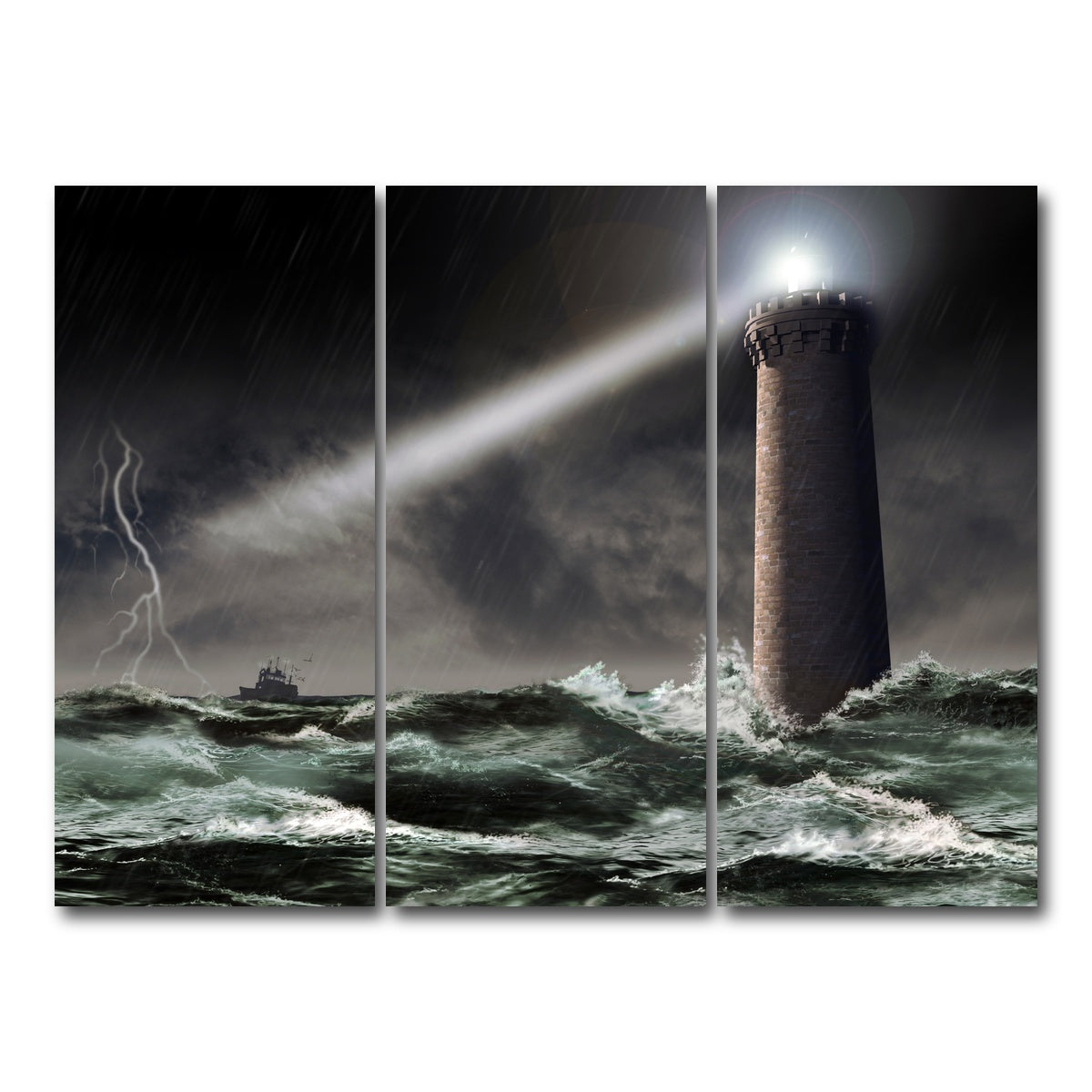 AUTO-MOCKUP WHITE | Lighthouse Lightning | 3 Piece | Gallery Wrap Canvas | group=8x18