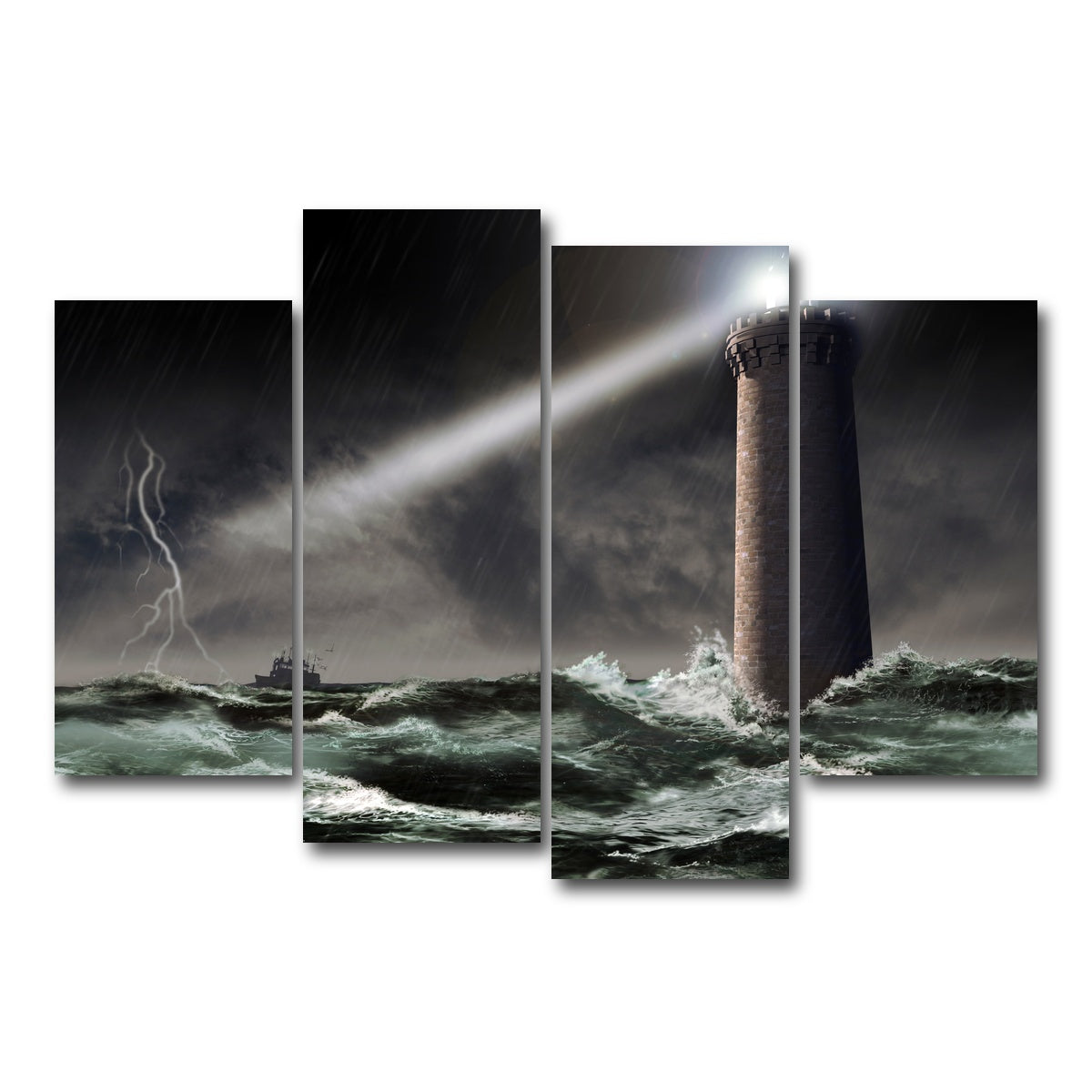 AUTO-MOCKUP WHITE | Lighthouse Lightning | 4 Piece | Gallery Wrap Canvas | group=4_short