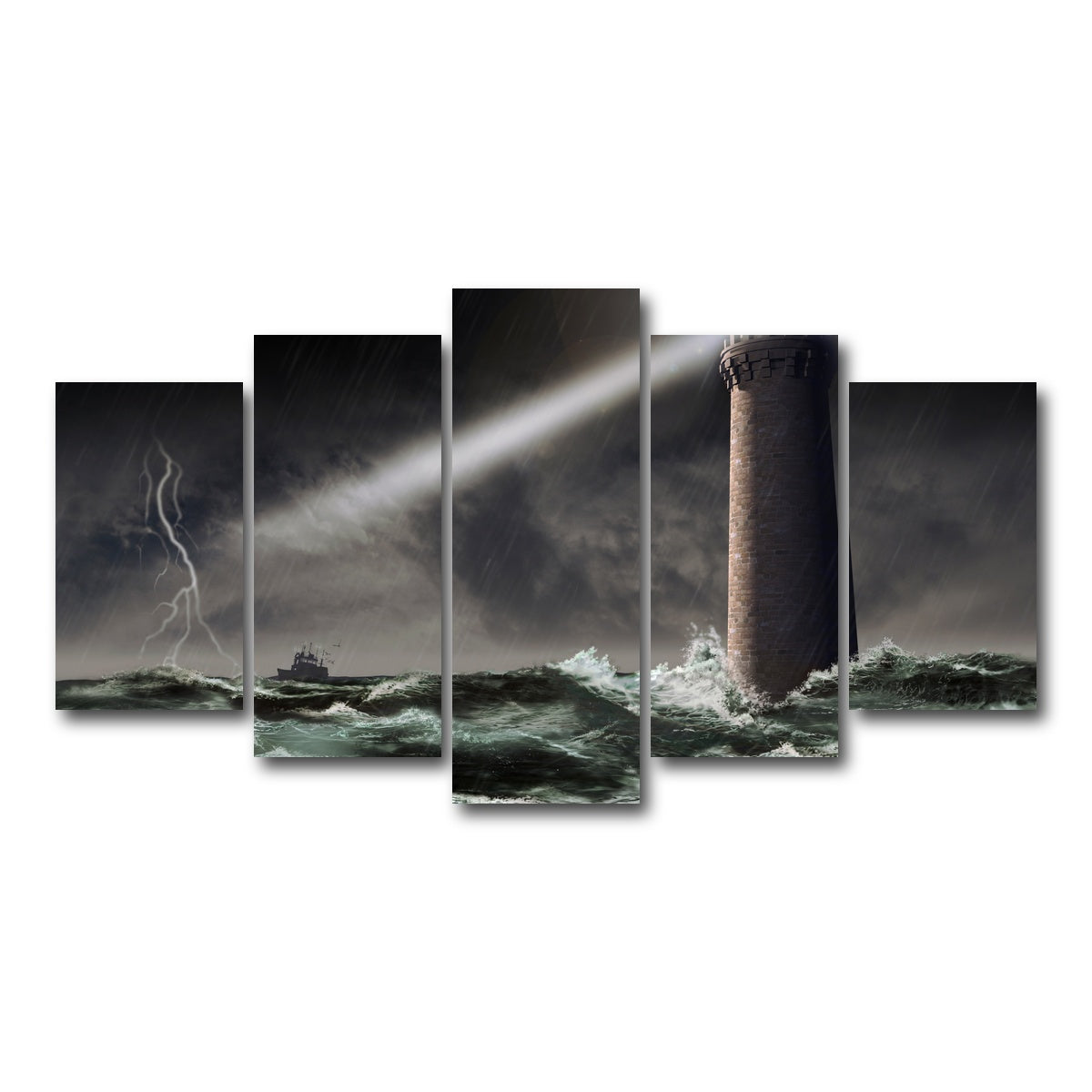AUTO-MOCKUP WHITE | Lighthouse Lightning | 5 Piece | Gallery Wrap Canvas | group=5_normal