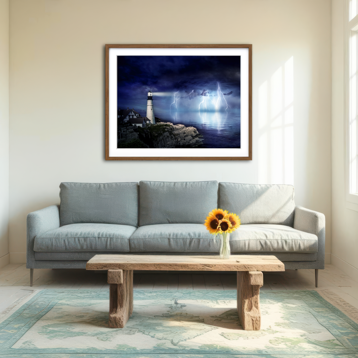 AUTO-MOCKUP ROOM | LightHouse Storm Wall Art