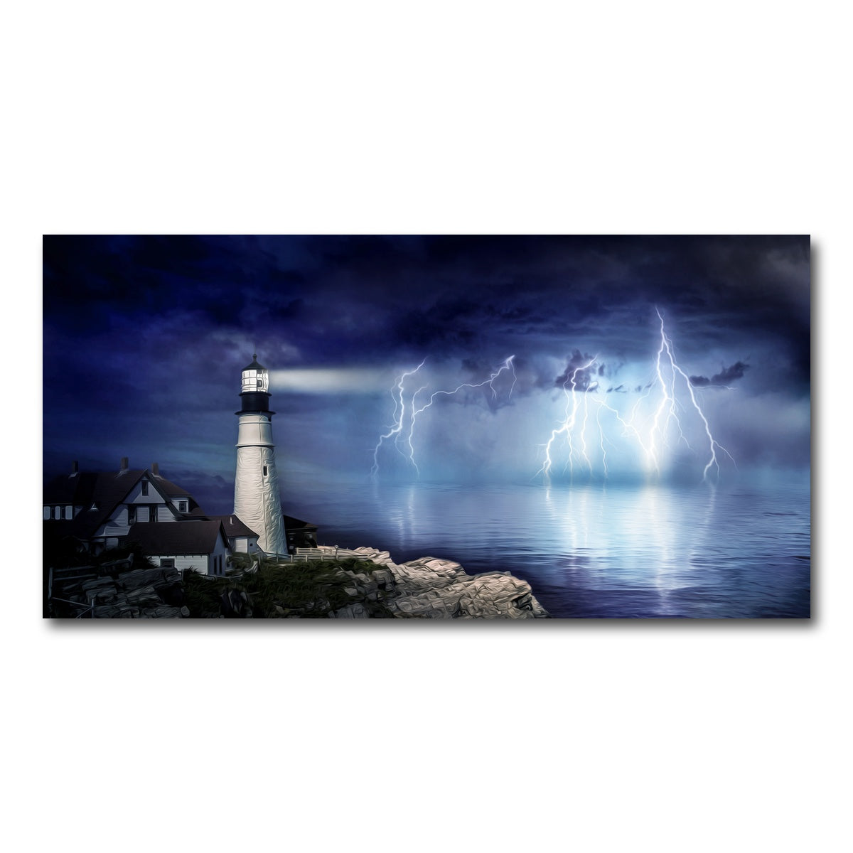 AUTO-MOCKUP WHITE | Lighthouse Storm | 1 Piece | Gallery Wrap Canvas | group=2x1