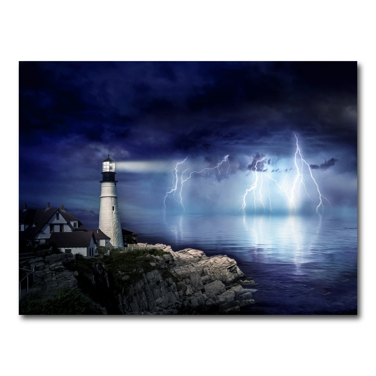 AUTO-MOCKUP WHITE | Lighthouse Storm | 1 Piece | Gallery Wrap Canvas | group=4x3