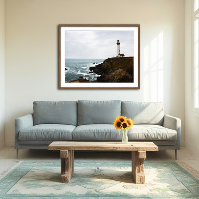 AUTO-MOCKUP ROOM | Lighthouse Along Highway Wall Art