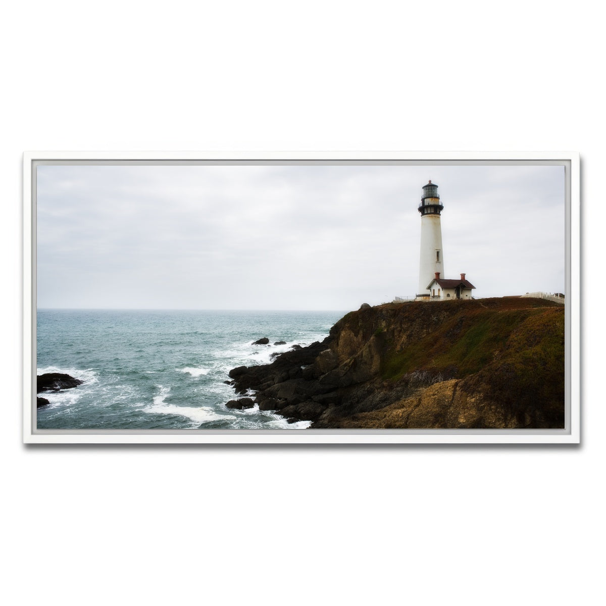 AUTO-MOCKUP WHITE | Lighthouse along highway | 1 Piece | White Framed Canvas | group=2x1
