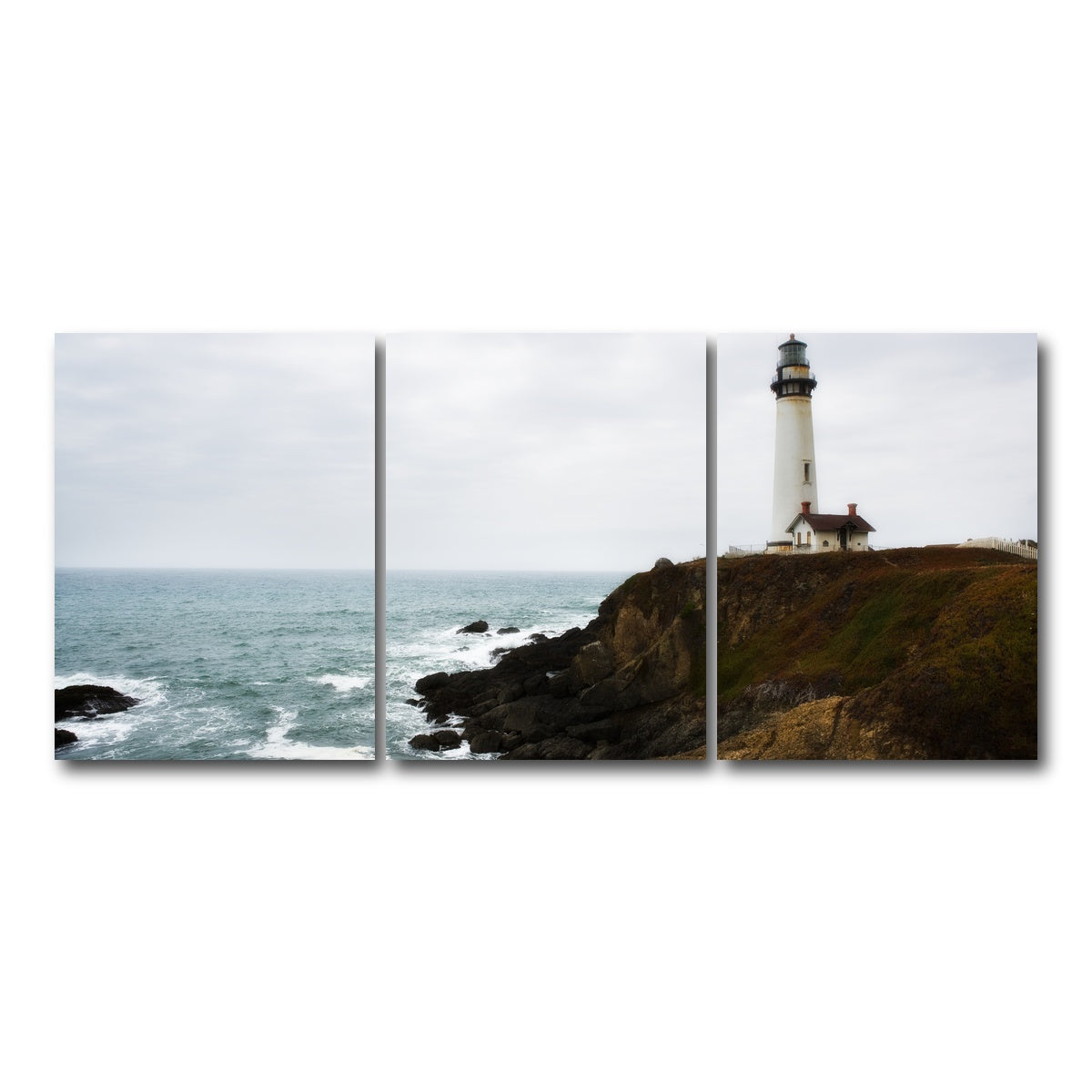 AUTO-MOCKUP WHITE | Lighthouse along highway | 3 Piece | Gallery Wrap Canvas | group=18x24