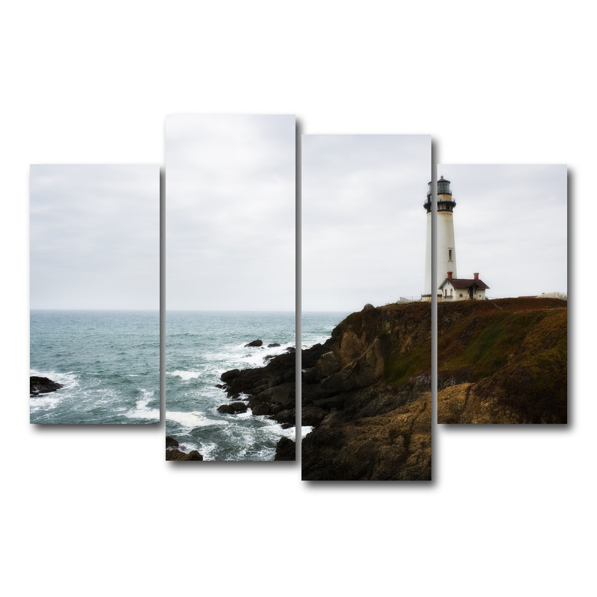 AUTO-MOCKUP WHITE | Lighthouse along highway | 4 Piece | Gallery Wrap Canvas | group=4_short