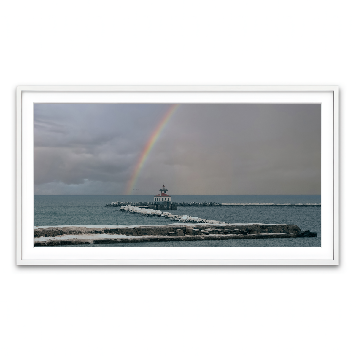 Framed Print 2x1 White