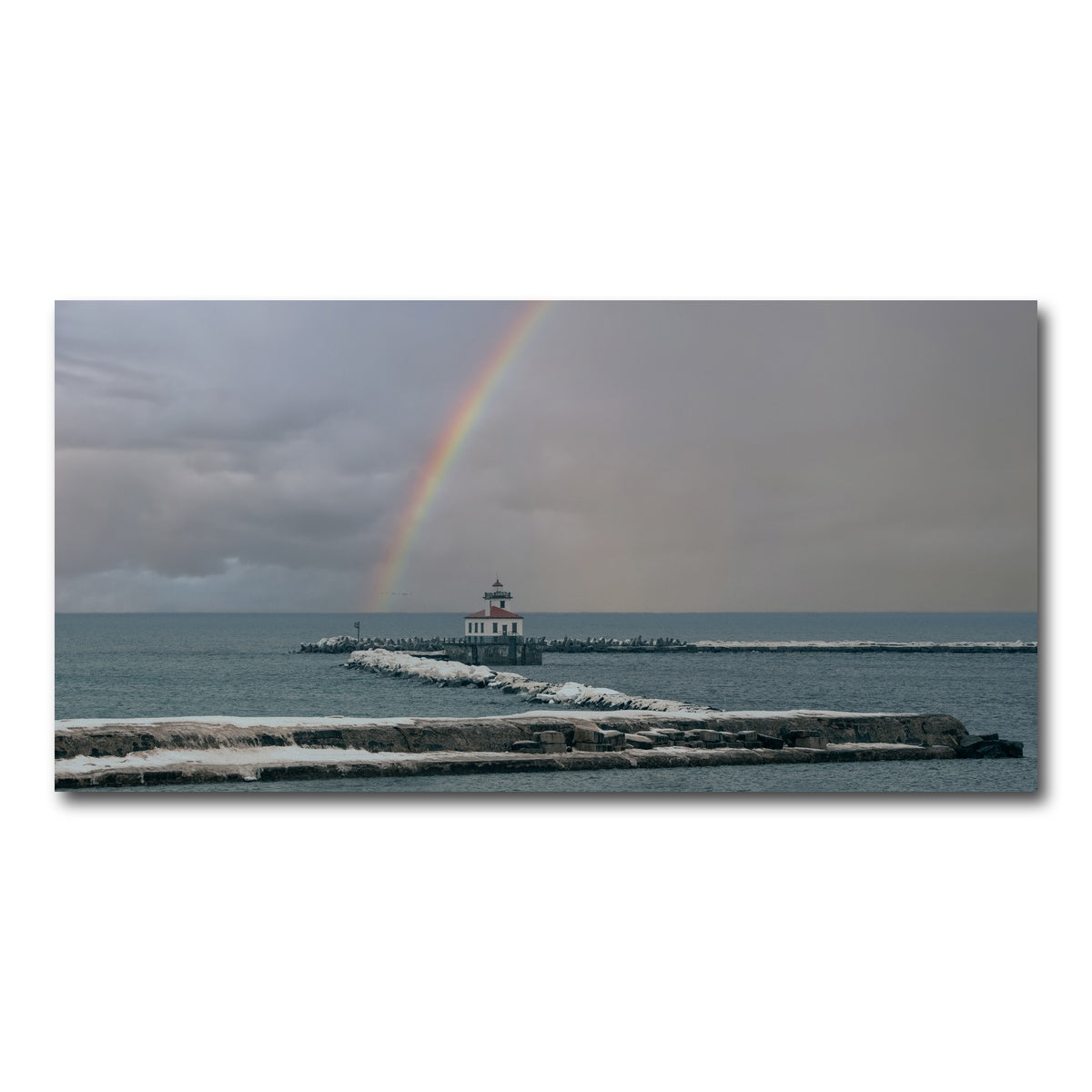 AUTO-MOCKUP WHITE | Lighthouse and Rainbow | 1 Piece | Gallery Wrap Canvas | group=2x1