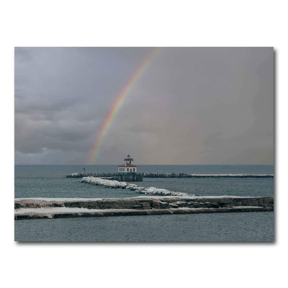 AUTO-MOCKUP WHITE | Lighthouse and Rainbow | 1 Piece | Gallery Wrap Canvas | group=4x3