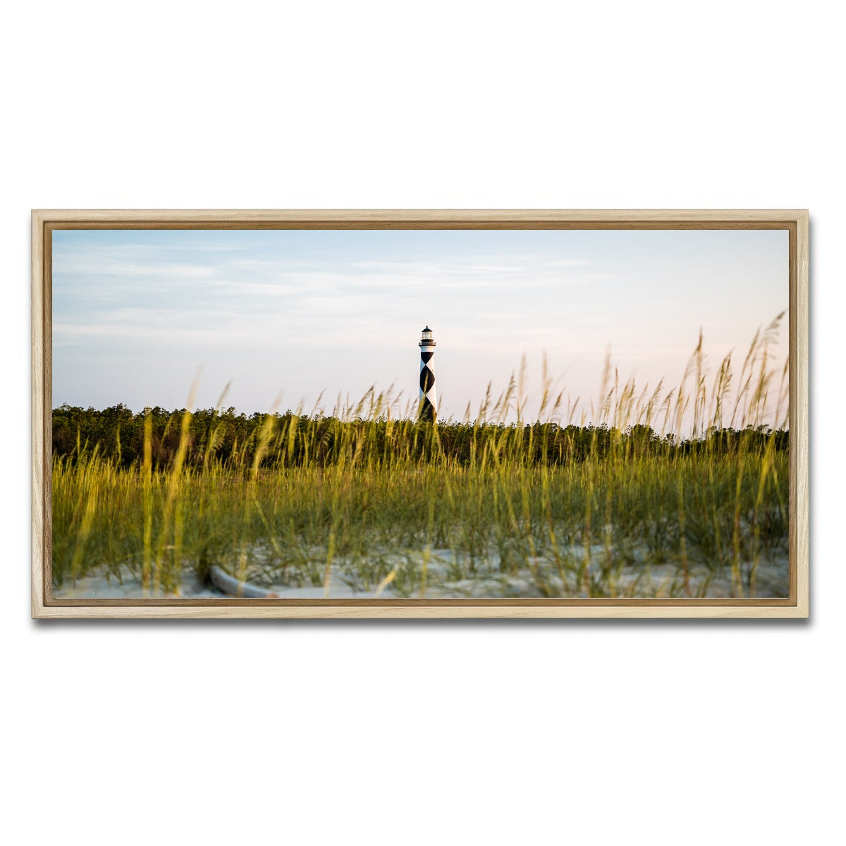 AUTO-MOCKUP WHITE | Lighthouse at Dawn | 1 Piece | Natural Framed Canvas | group=2x1