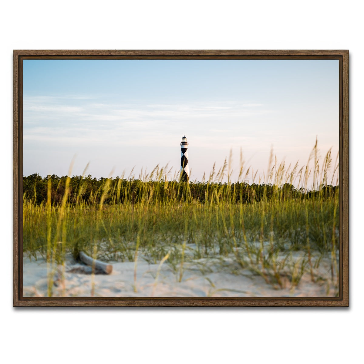 AUTO-MOCKUP WHITE | Lighthouse at Dawn | 1 Piece | Walnut Framed Canvas | group=4x3