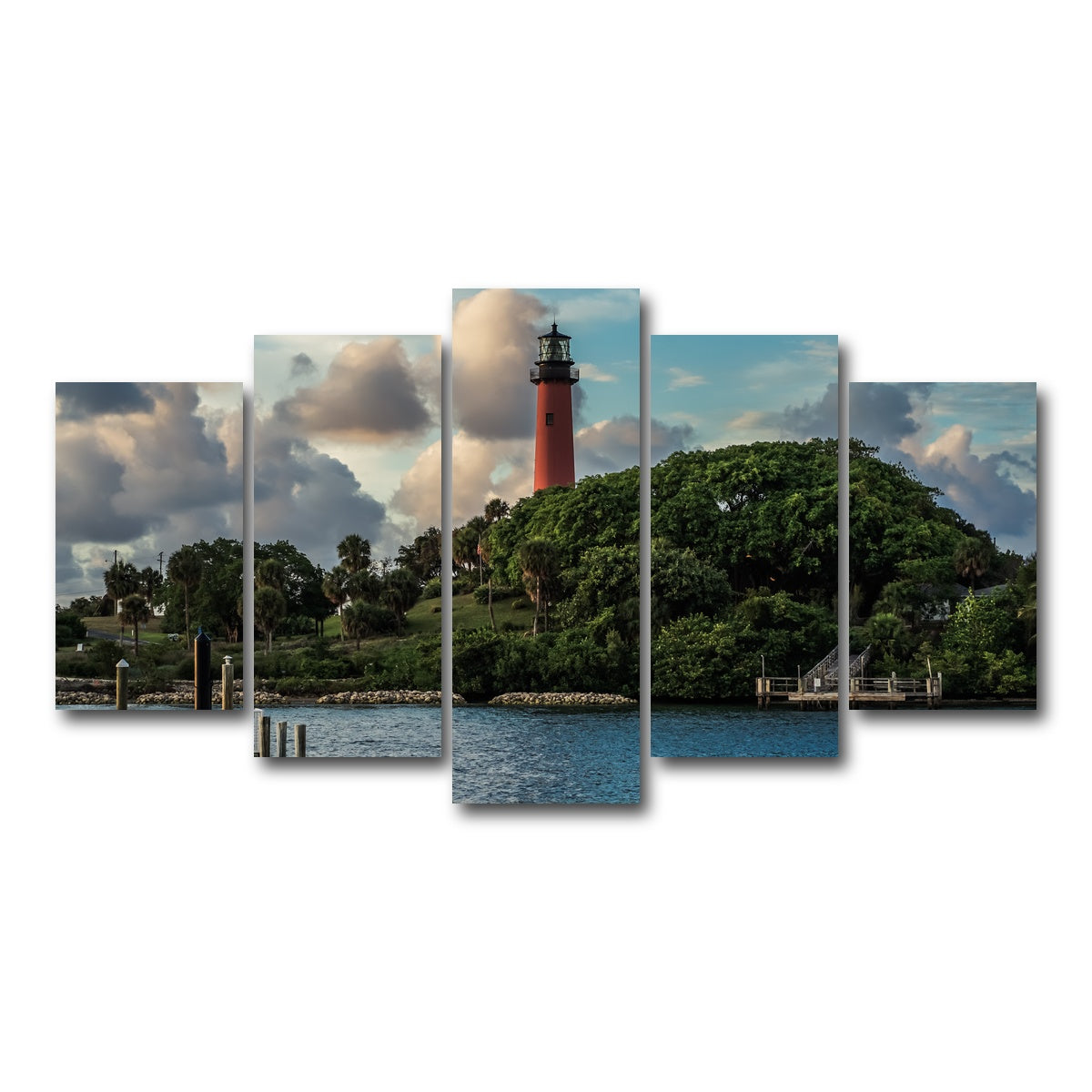 AUTO-MOCKUP WHITE | Lighthouse in Jupiter Florida | 5 Piece | Gallery Wrap Canvas | group=5_normal