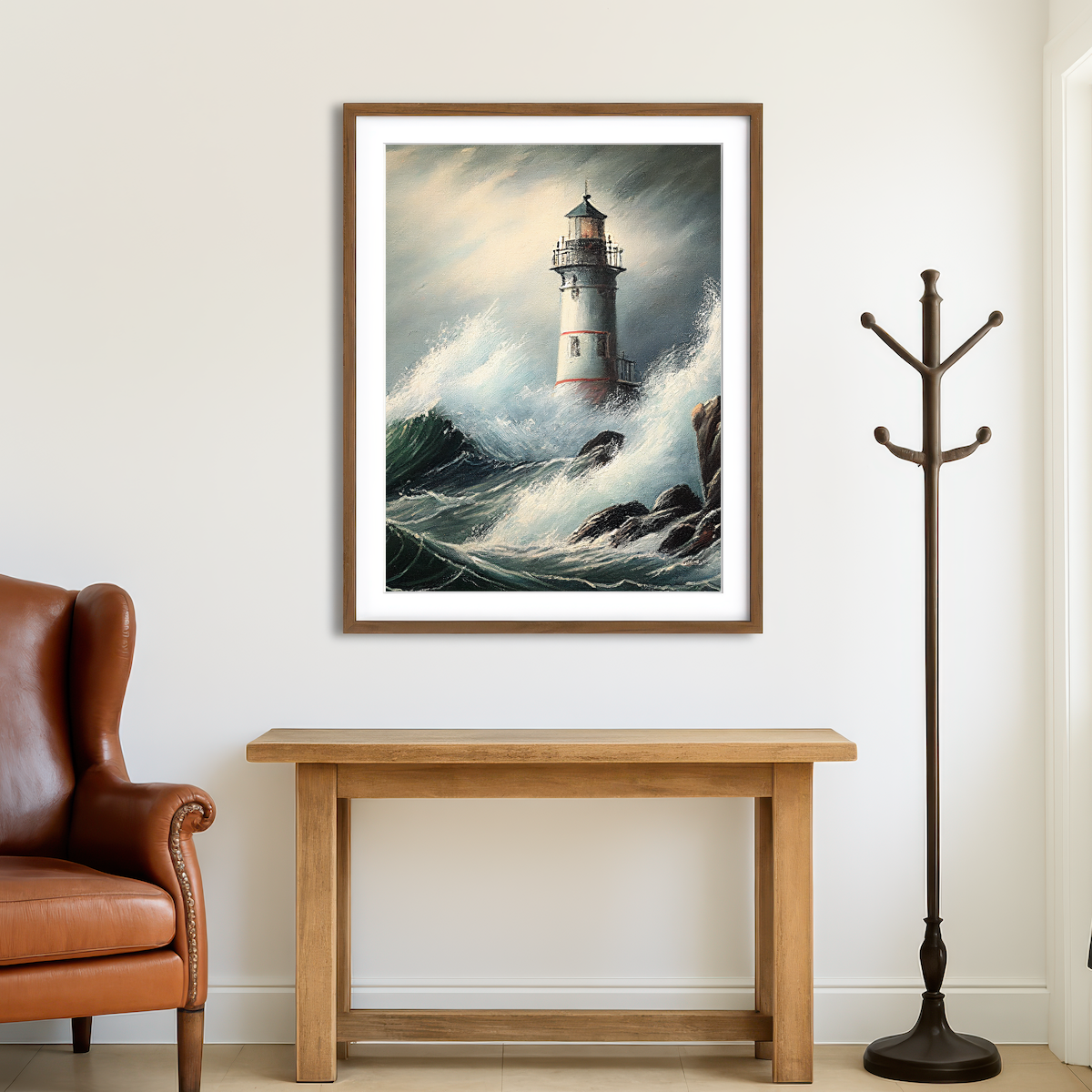 AUTO-MOCKUP ROOM | Lighthouse of the Stormy Coast Wall Art