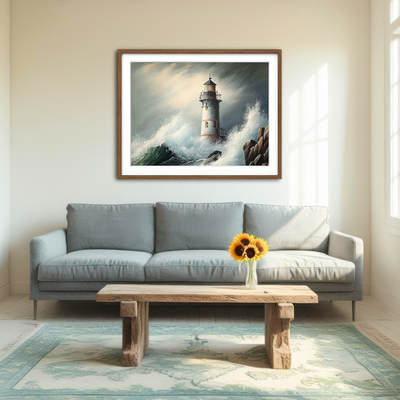 AUTO-MOCKUP ROOM | Lighthouse of the Stormy Coast Wall Art