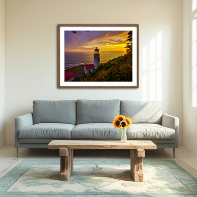 AUTO-MOCKUP ROOM | Lighthouse on Oregon Coast Wall Art