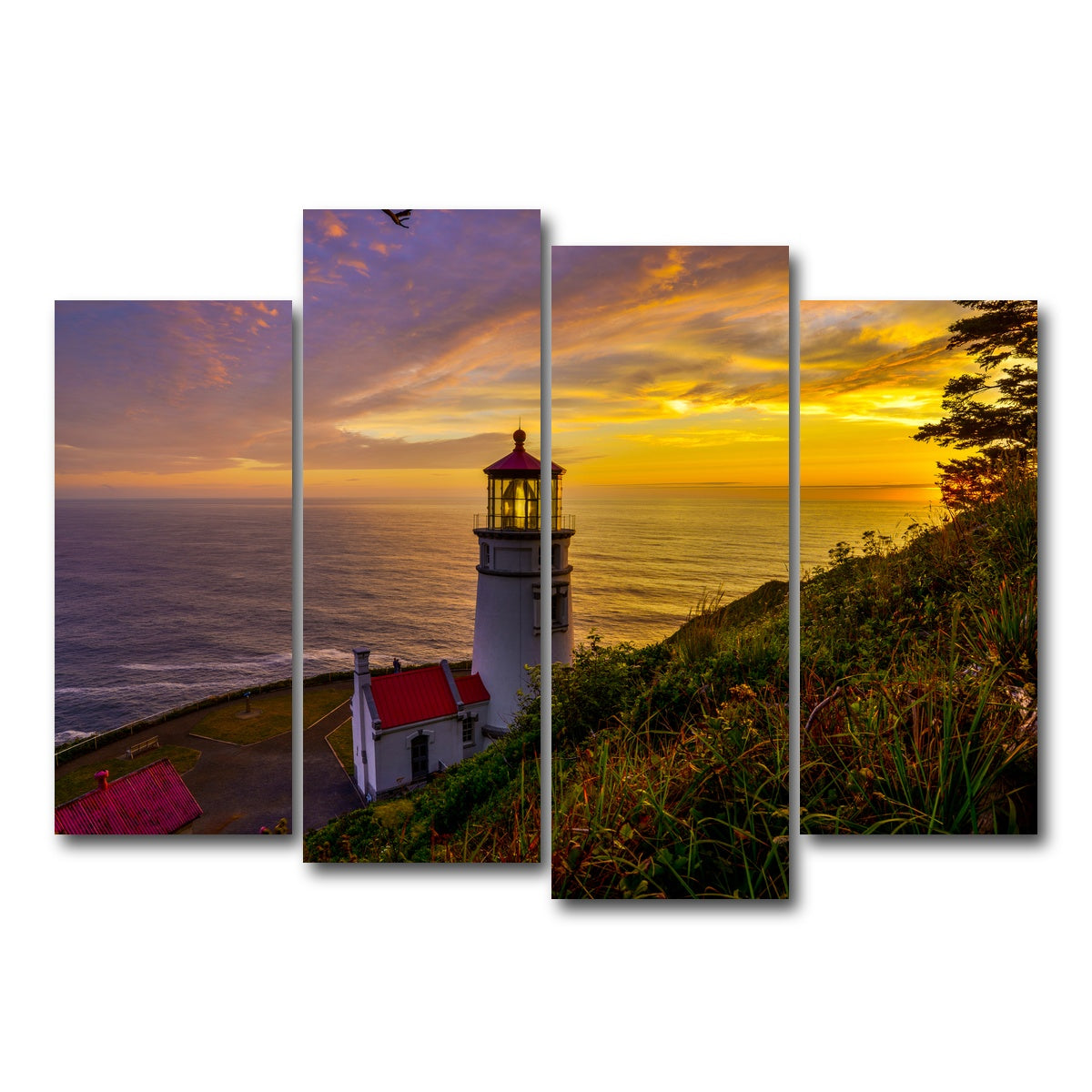 AUTO-MOCKUP WHITE | Lighthouse on Oregon coast | 4 Piece | Gallery Wrap Canvas | group=4_normal