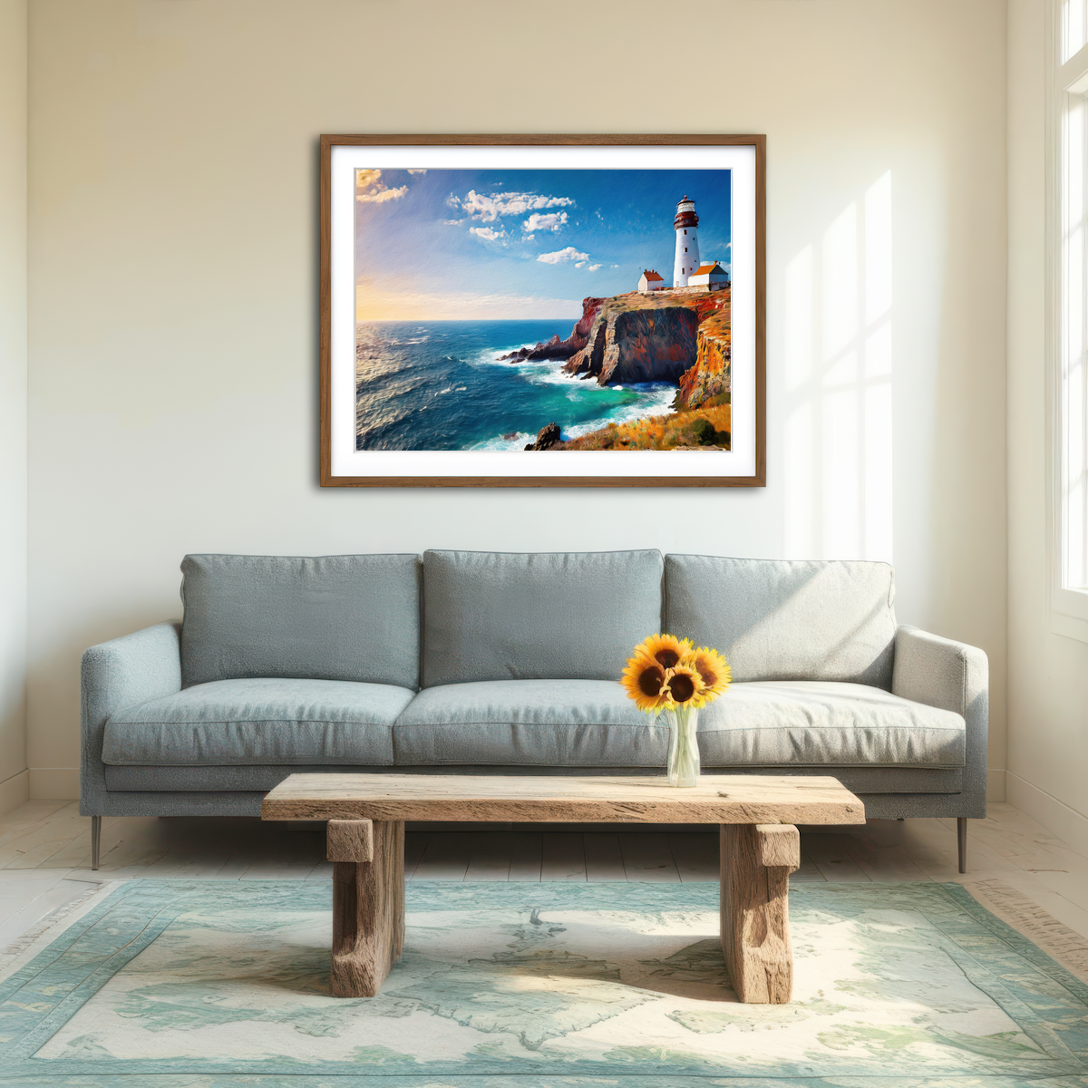AUTO-MOCKUP ROOM | Lighthouse on the Cliffs Wall Art