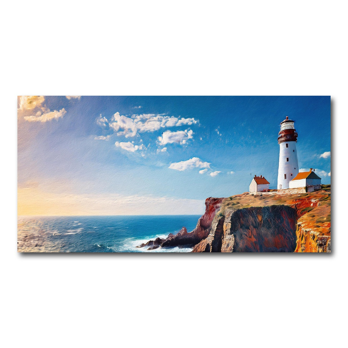 AUTO-MOCKUP WHITE | Lighthouse on the Cliffs | 1 Piece | Gallery Wrap Canvas | group=2x1