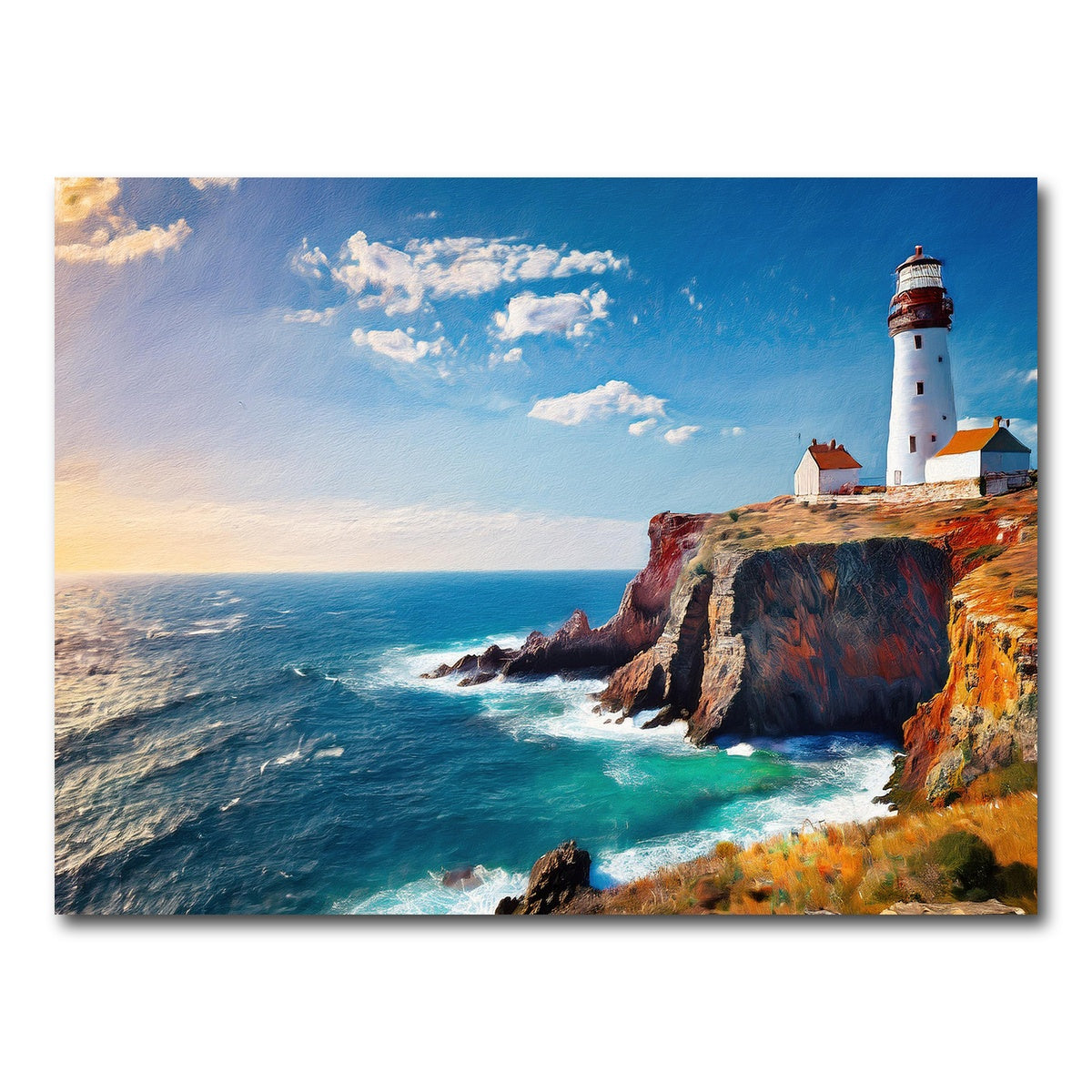 AUTO-MOCKUP WHITE | Lighthouse on the Cliffs | 1 Piece | Gallery Wrap Canvas | group=4x3