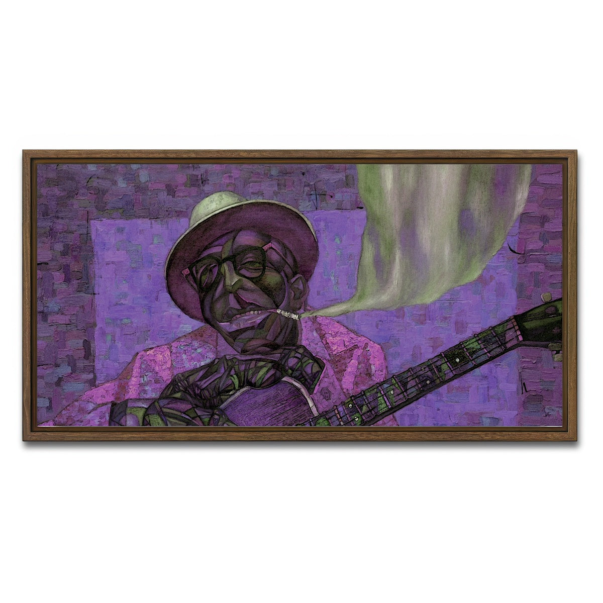 AUTO-MOCKUP WHITE | Lightnin` Hopkins | 1 Piece | Walnut Framed Canvas | group=2x1