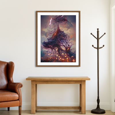 AUTO-MOCKUP ROOM | Lightning Strikes Wall Art