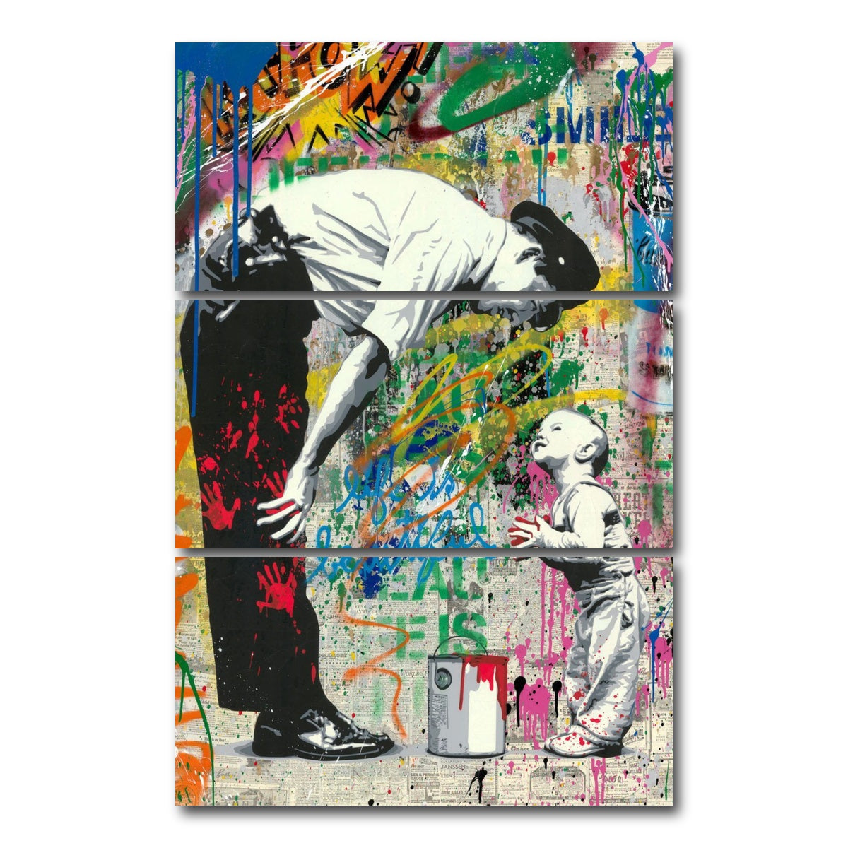 AUTO-MOCKUP WHITE | Like Father Like Son | 3 Piece | Gallery Wrap Canvas | group=12x24_stacked