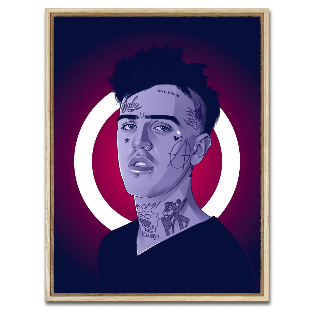 AUTO-MOCKUP WHITE | Lil Peep Blue | 1 Piece | Natural Framed Canvas | group=3x4