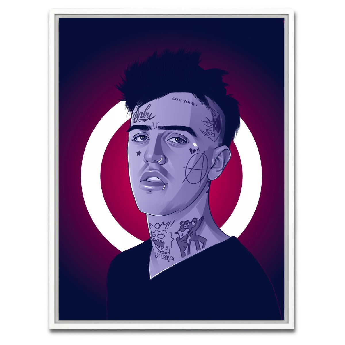 AUTO-MOCKUP WHITE | Lil Peep Blue | 1 Piece | White Framed Canvas | group=3x4