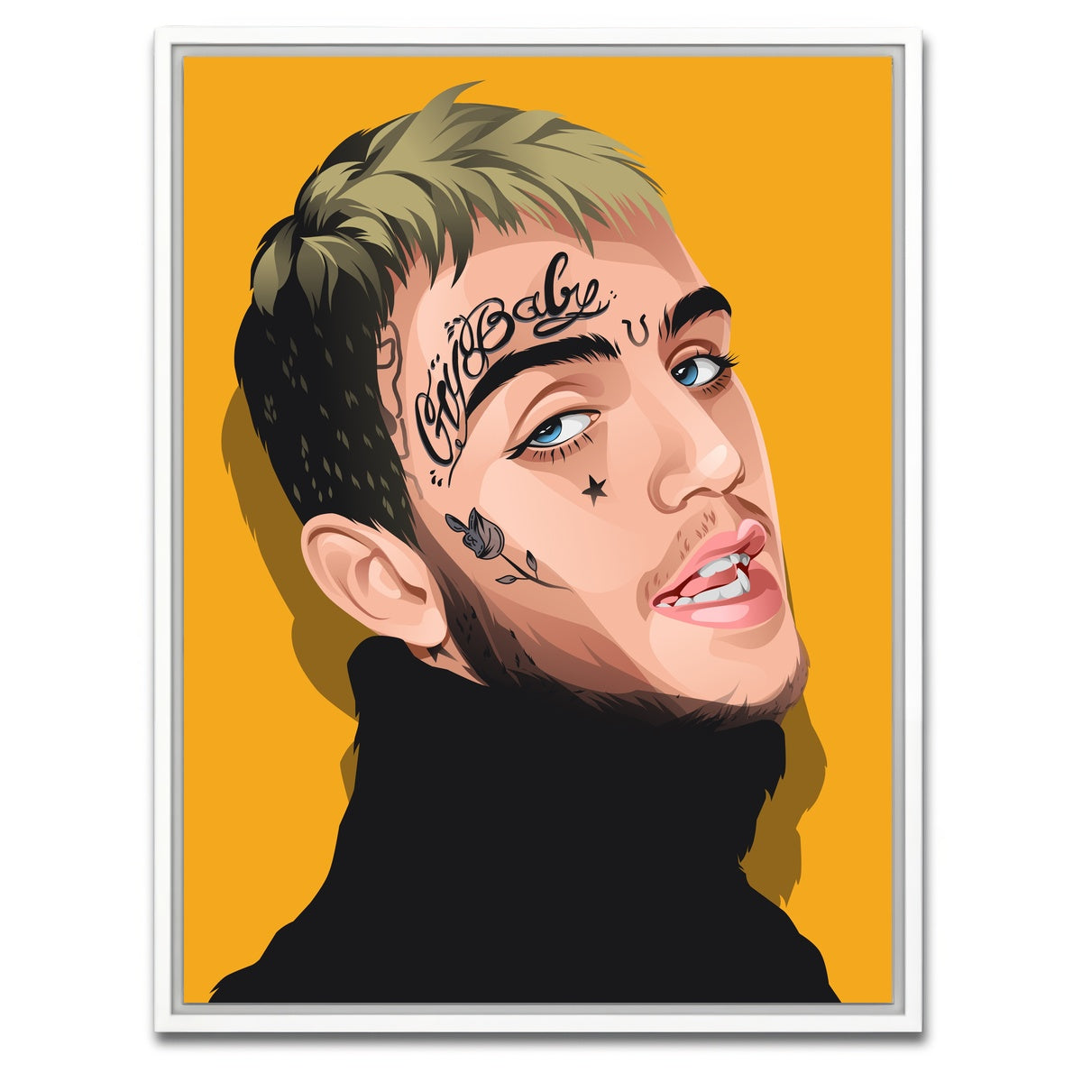 AUTO-MOCKUP WHITE | Lil Peep | 1 Piece | White Framed Canvas | group=3x4