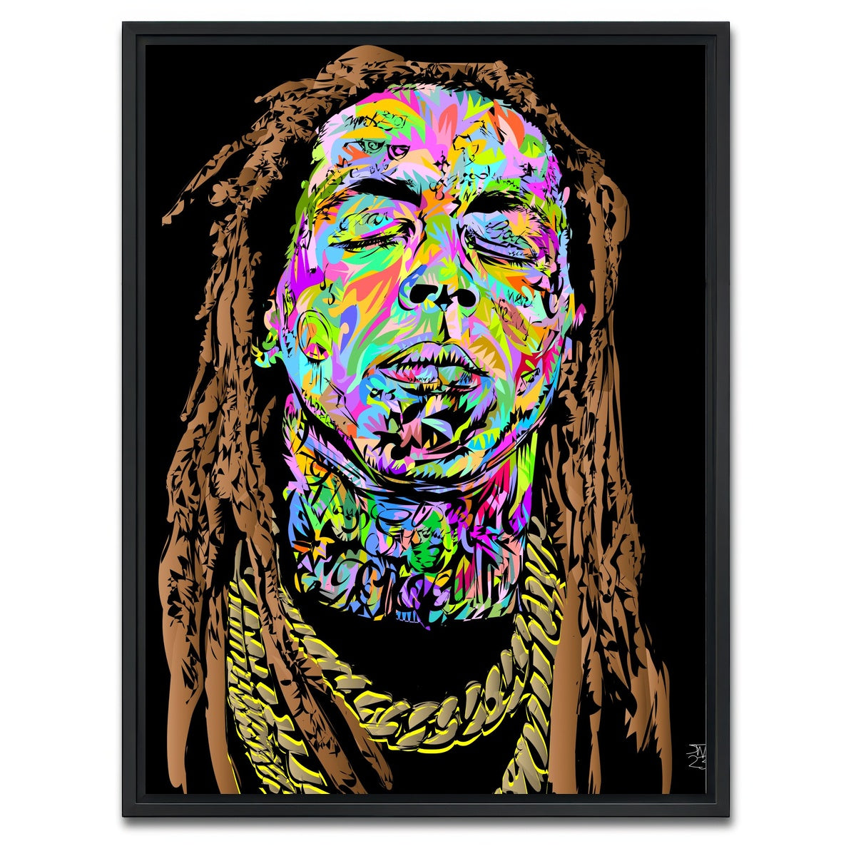 AUTO-MOCKUP WHITE | Lil Wayne | 1 Piece | Black Framed Canvas | group=3x4