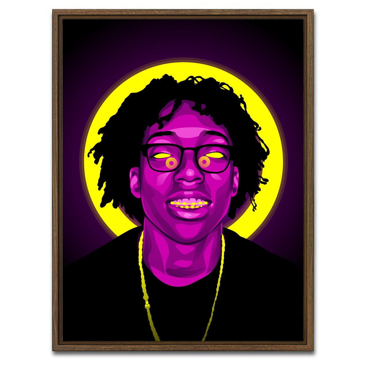 AUTO-MOCKUP WHITE | Lil tecca | 1 Piece | Walnut Framed Canvas | group=3x4